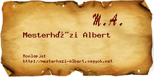 Mesterházi Albert névjegykártya