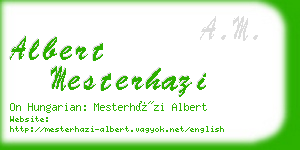 albert mesterhazi business card